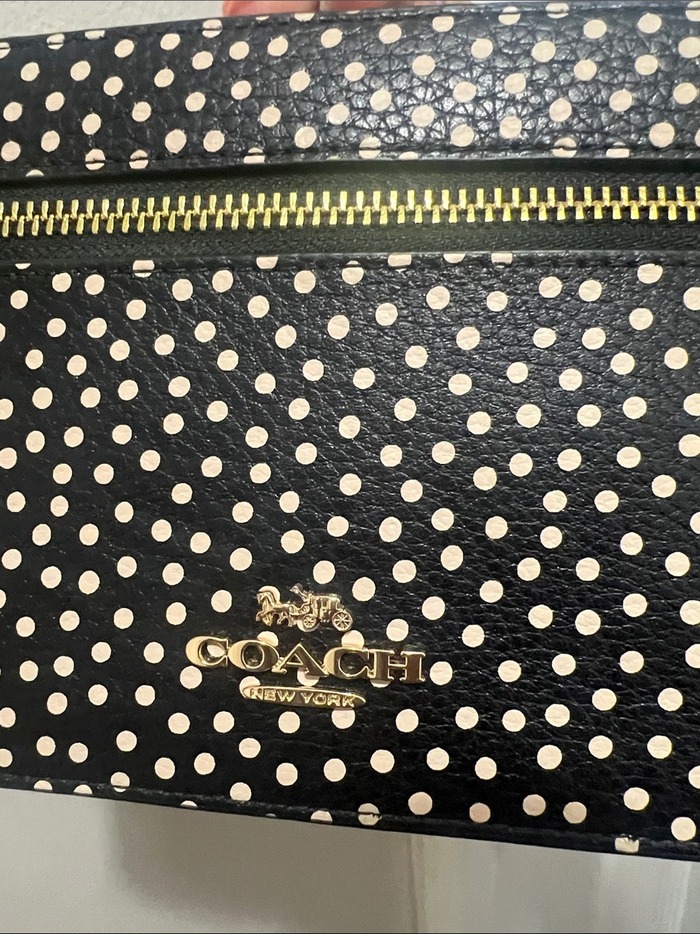 Coach Black with Cream Polka Dot Vanity Case - Picture 6 of 9